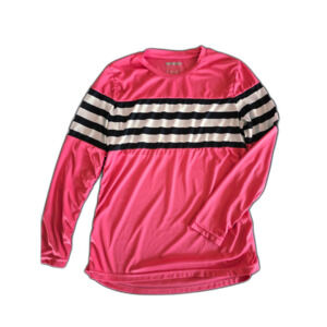☀️ Pink & Navy Striped UV Protection Rash Guard / Sun Shirt - Size  M